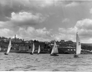 Graduate dinghies racing off Kinghorn in the late 1950s